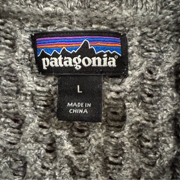 Patagonia Off Country Chunky Knit Cardigan Gray L - Picture 2 of 7